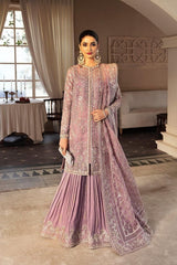 Lavender Net Embroidered Gharara