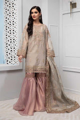Light Grey and Pink Tilla & Dabka Gharara