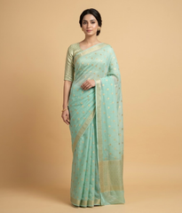 Light blue Banarsi saree