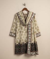 Light grey Leaf Patterned Palachi 2 Piece Shirt and Dupatta