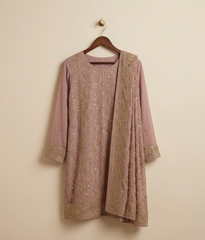 Light pink Raw Silk 2 Piece Shirt and Dupatta