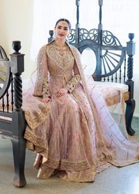 Lilac Mist Resham & Mirror-Work Flared Maxi