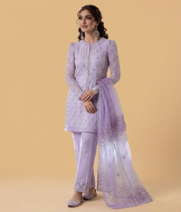 Lilac Mirror-Work Short Kurti