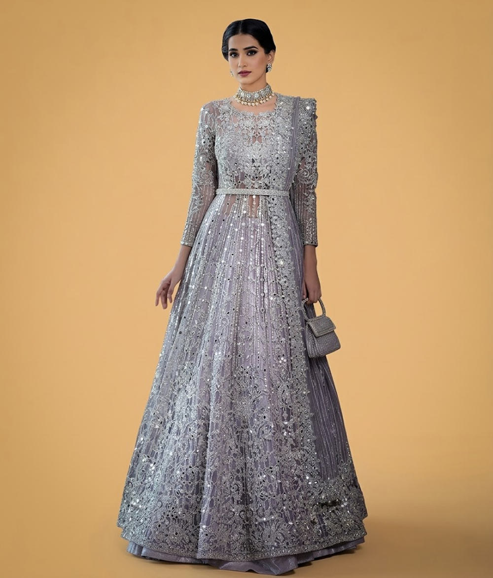 Lilac Mirror Work Maxi