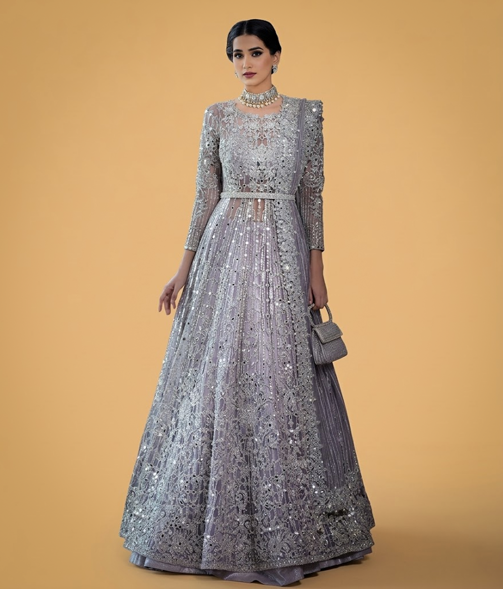 Lilac Mirror Work Maxi