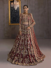 Maroon Dabka & Sequin Hand-Embellished Lehnga Choli