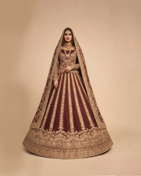 Maroon Bridal lehnga