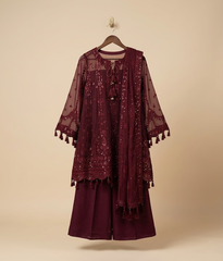Maroon Embroidered Angrakha