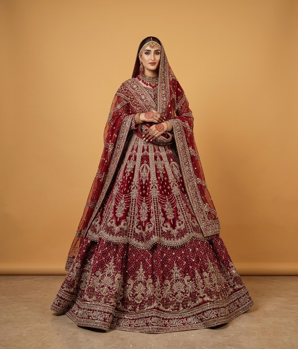 Maroon Gota-Patti Layered Maxi