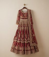 Maroon Velvet Kalidar Maxi