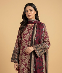 Maroon floral Palachi 2 Piece Shirt and Dupatta