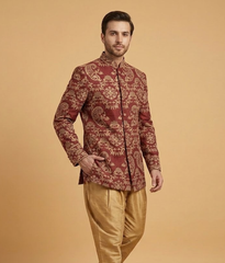 Maroon jamawar crest Dulha House