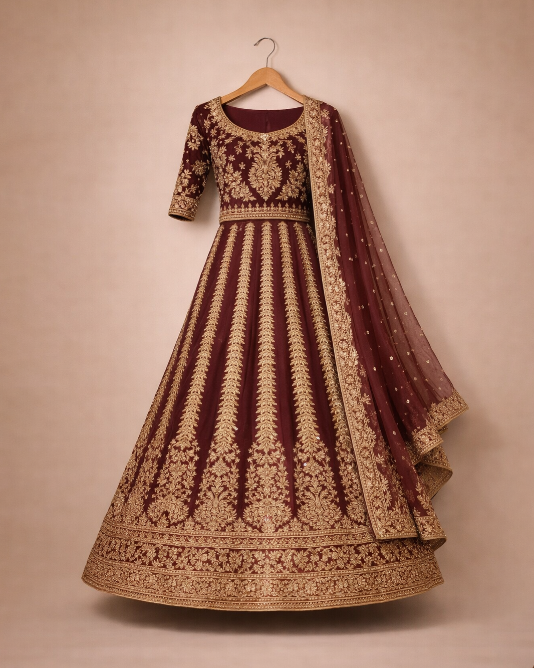 Maroon Bridal lehnga