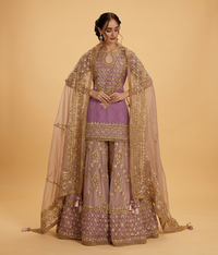 Mauve Gota Patti Gharara