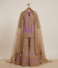 Mauve Gota Patti Gharara