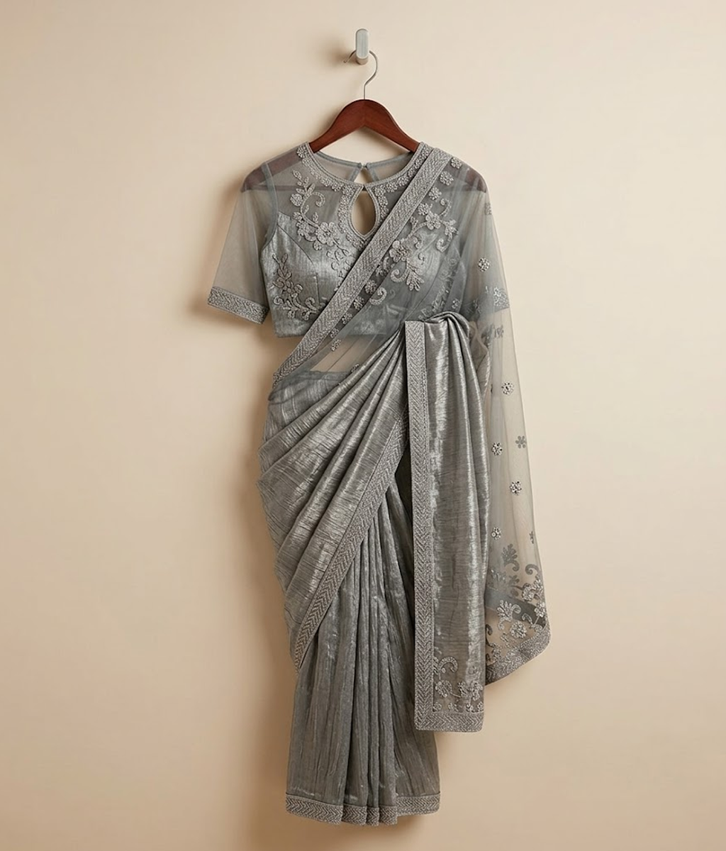 Mauve Mukesh Silk saree