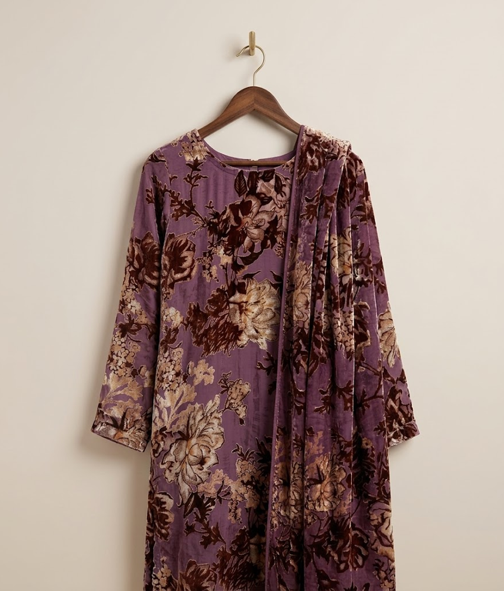 Mauve Palachi 2 Piece Shirt and Dupatta