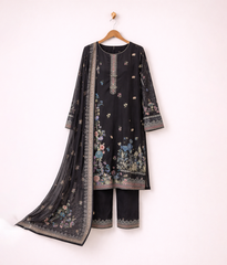Midnight Floral Garden Lawn 3 Piece