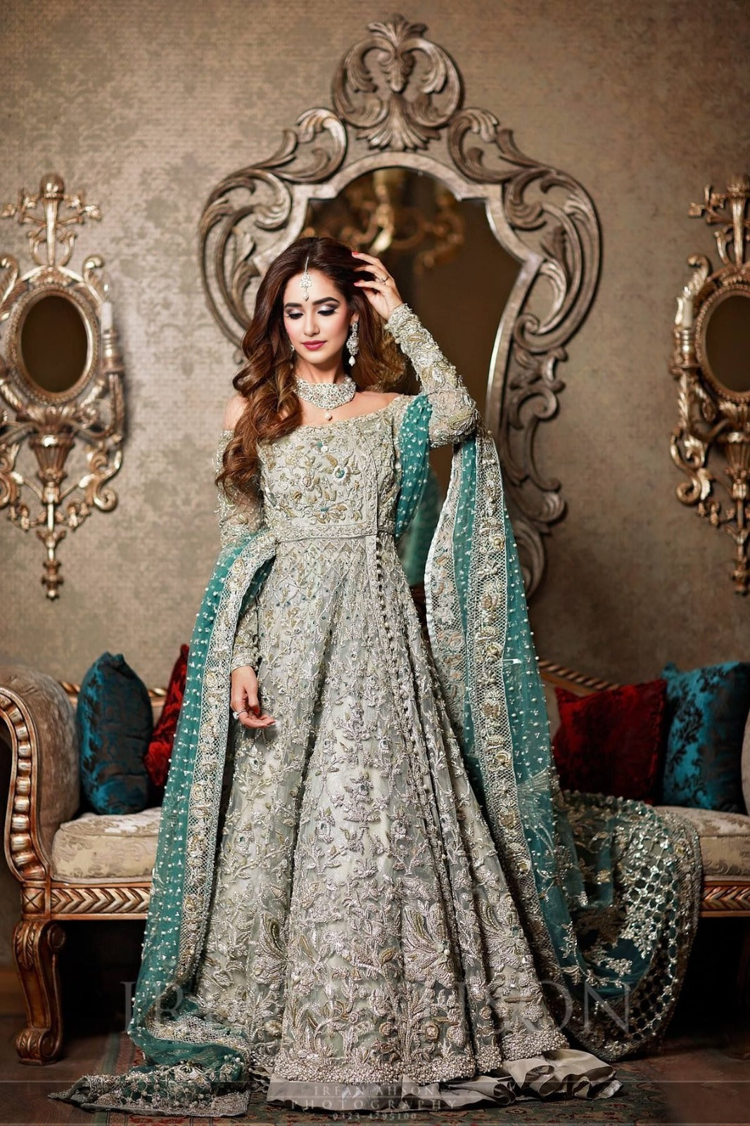 Mint Zardozi Bridal Maxi