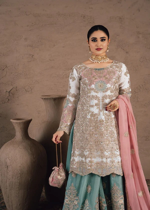 Mint Embroidered Bridal Gharara
