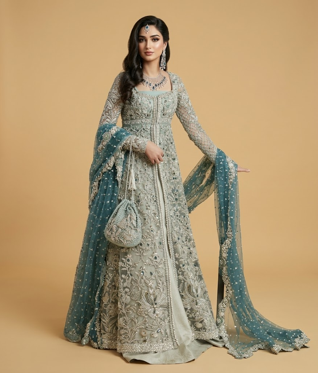 Mint Silver Mukesh Maxi
