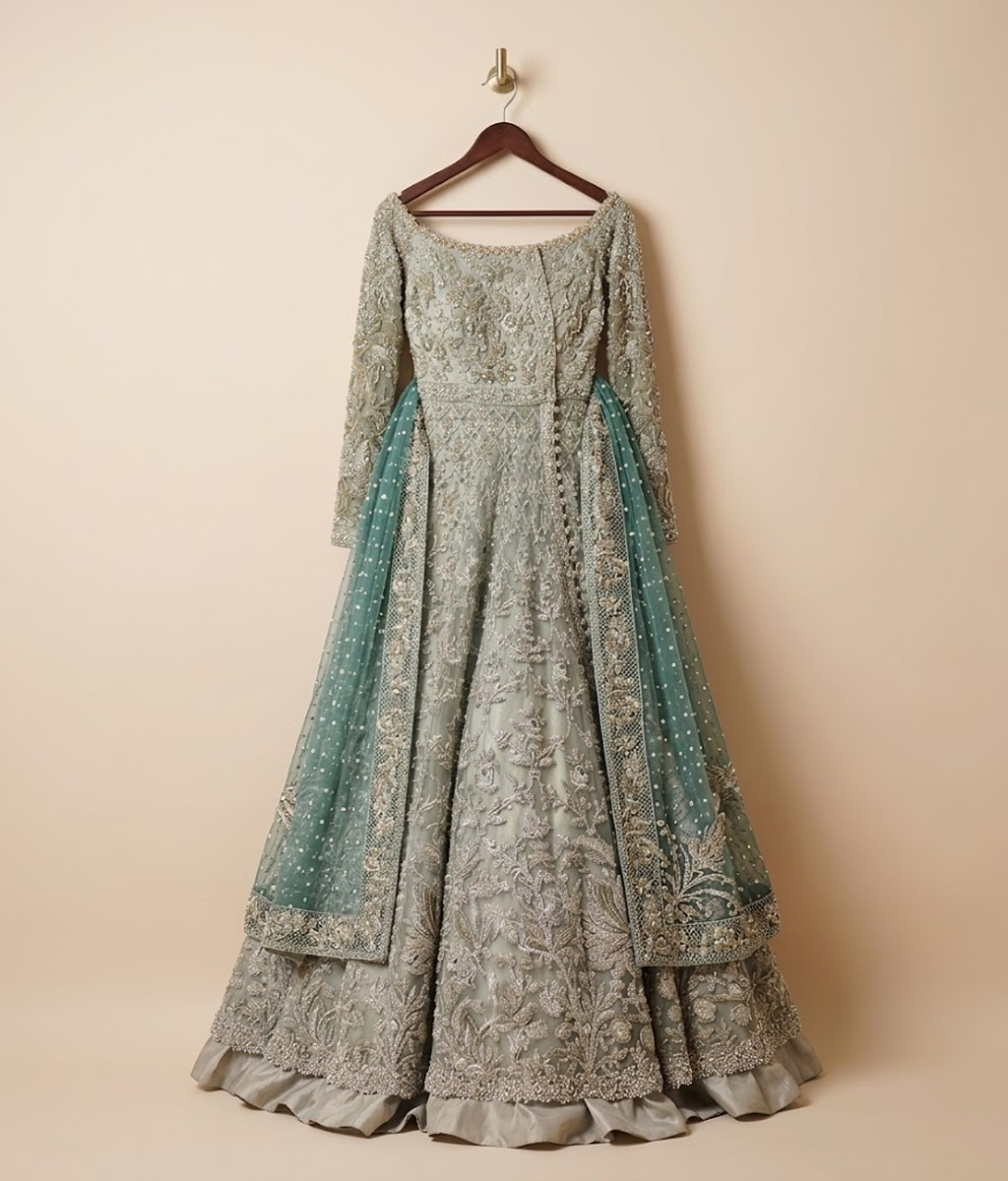 Mint Zardozi Bridal Maxi