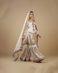 Mughal Inspired  Ivory Gharara