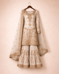 Mughal Inspired  Ivory Gharara