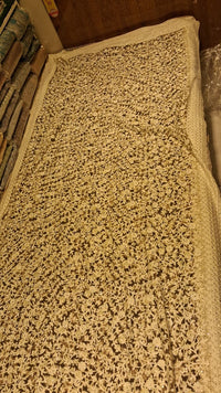 Mustard Embroidered Jaal Net Saree