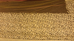 Mustard Embroidered Jaal Net Saree