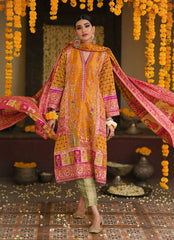 Mustard Yellow Patola Print & Sequins Embroidered Suit