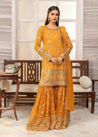 Mustard Yellow Sequin & Sheesha Detailed Gharara
