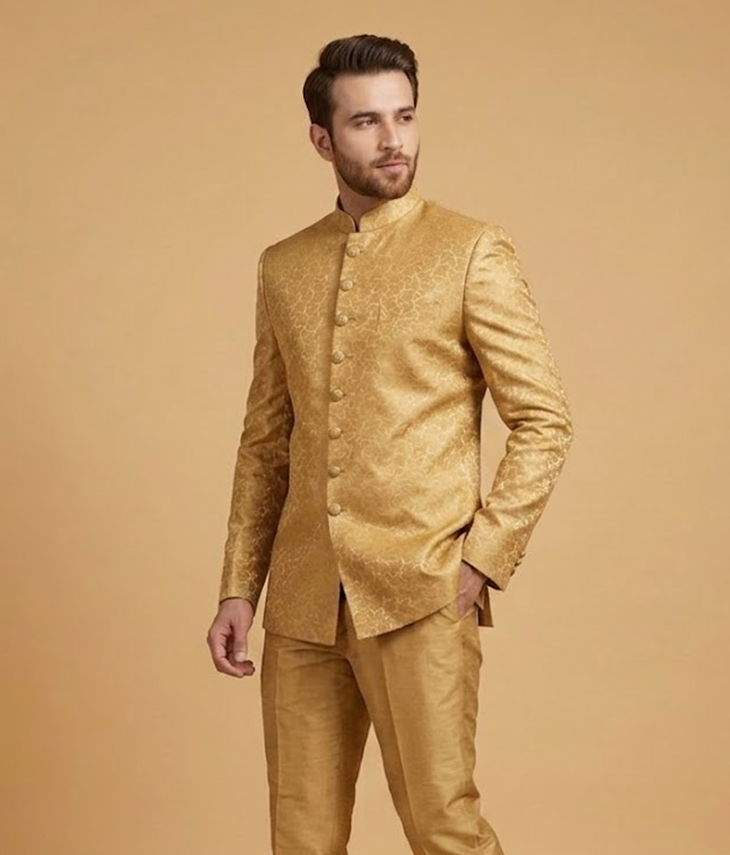 Mustard Khadi Jamawar Dulha House