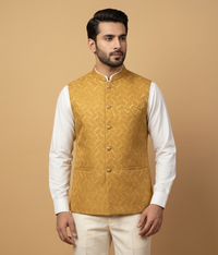 Mustard Khadi Jamawar Dulha House