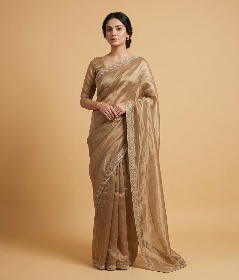 Mustard Mukesh Silk saree