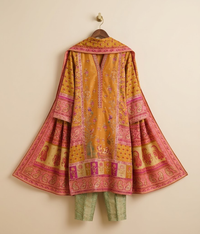 Mustard Yellow Patola Print & Sequins Embroidered Suit