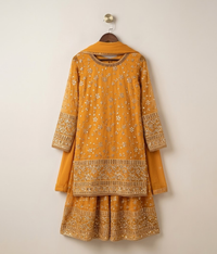 Mustard Yellow Sequin & Sheesha Detailed Gharara