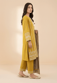 Mustard cotton 3 piece suit