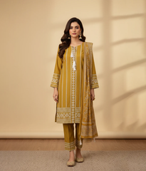 Mustard cotton 3 piece suit