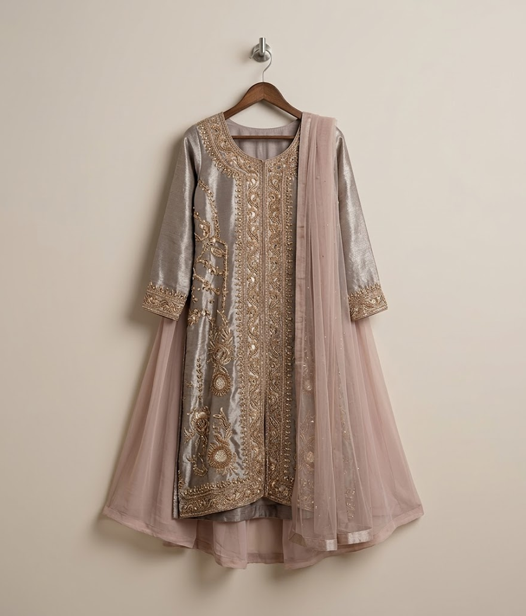 Muted Gold Tilla Gharara