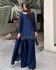 Navy Silk Resham Co-ord