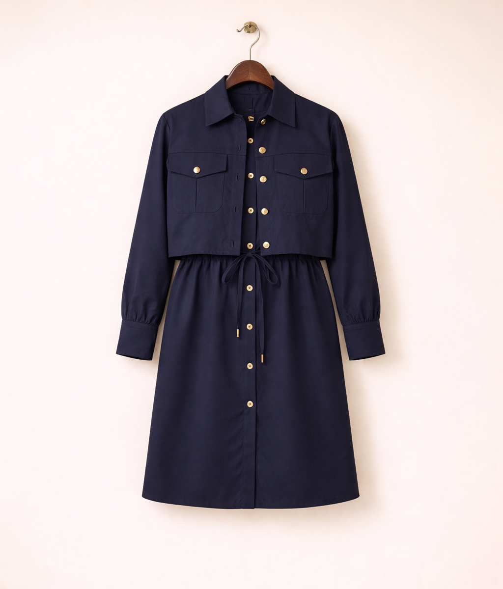 Navy plain 2 piece co-ord set