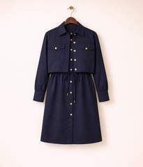 Navy plain 2 piece co-ord set