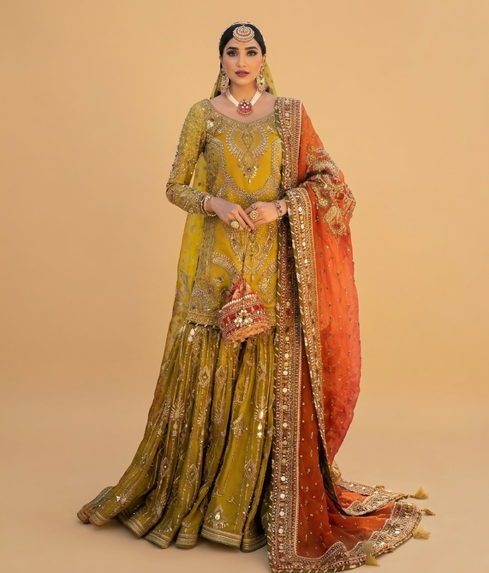 Ochre Gold Bridal Gharara
