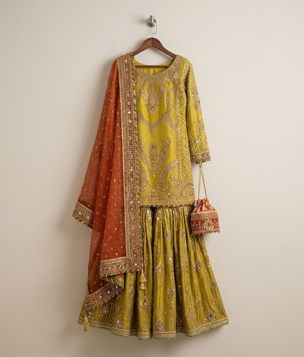 Ochre Gold Bridal Gharara