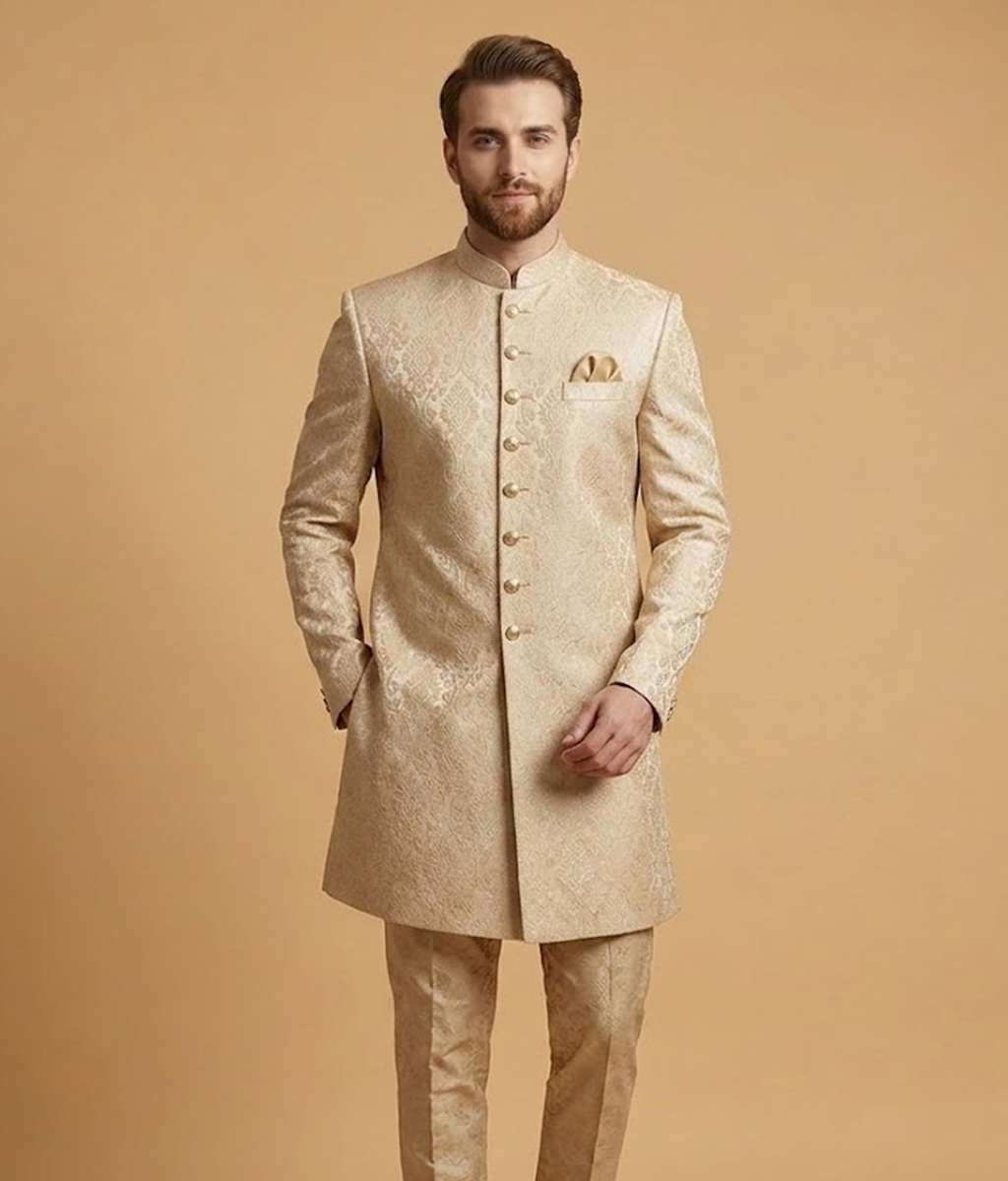 Off-White Floral Brocade Dulha House