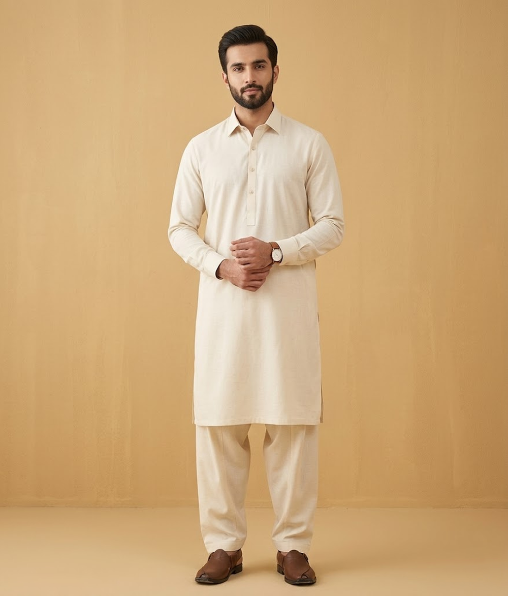White and off white special Thai wash and wear Stitched