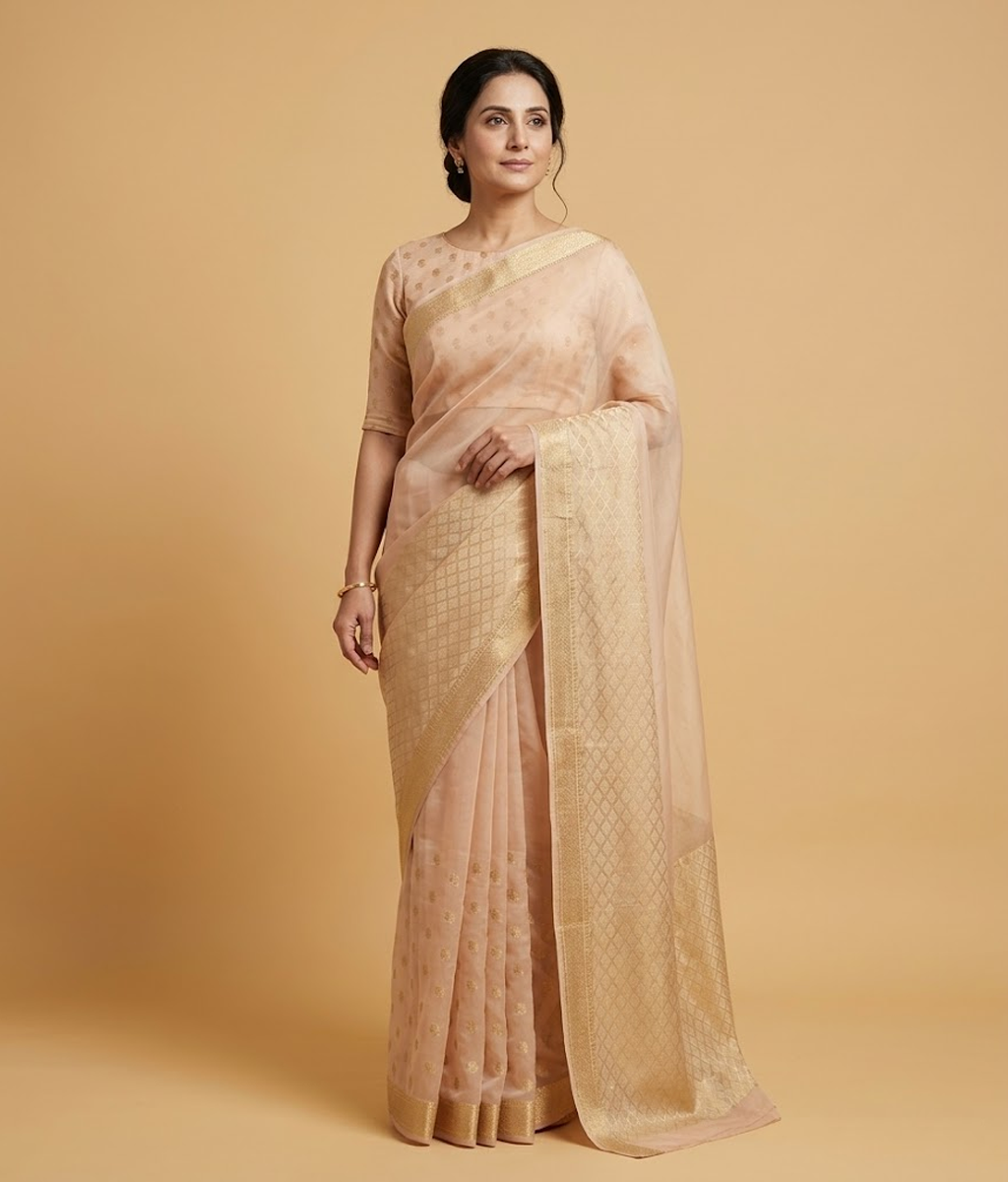 Offwhite Banarsi saree