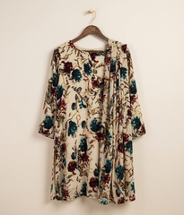 Offwhite multicolored printed Palachi 2 Piece Shirt and Dupatta