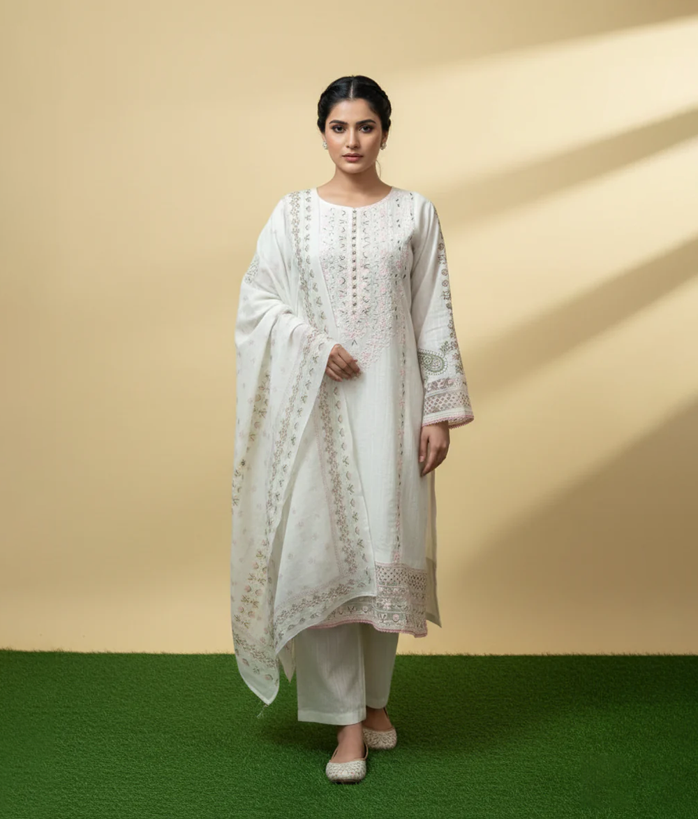 Offwhite gold Raw Silk 3 piece suit